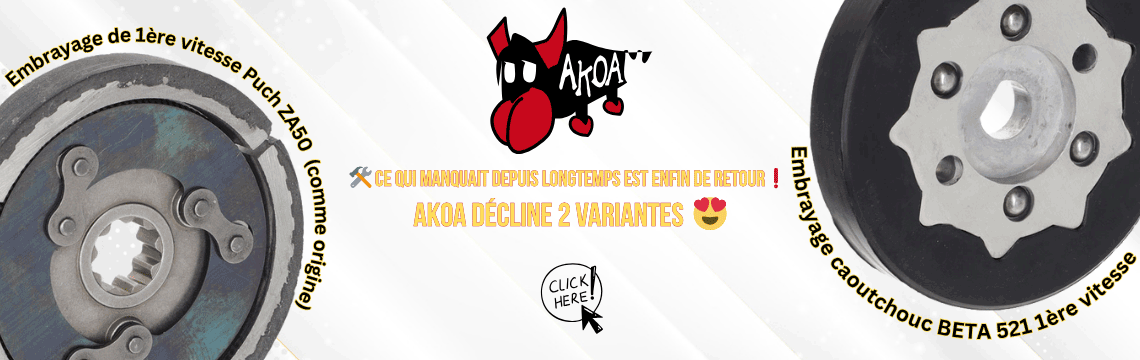_Akoa Embrayage Pony Beta 521 et Puch ZA50 premier vitesse