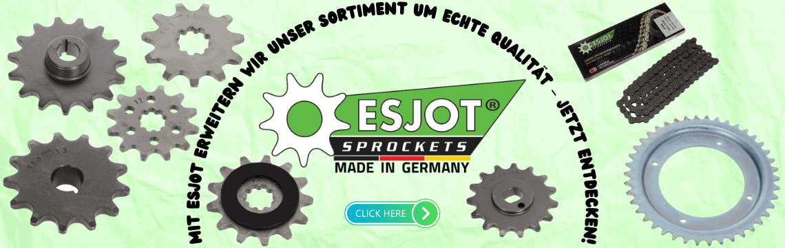 _Esjot Qualitäts Ritzel, Kettenräder und Ketten