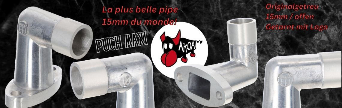 _Pipe d'admission Puch Maxi 15mm (extérieurement d'origine) avec