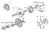 Pièces de rechange embrayage et engrenages moteur 1 vitesse