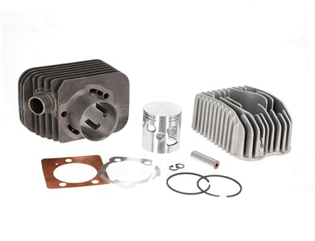 Zylinderkit Polini Ø46mm Guss, 75cc, inkl. Zylinderkopf, Piaggio Ciao, 12mm Kolbenbolzen