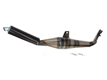 Pot Simonini Thunder carbone, raccord de pot 30mm, Piaggio Ciao / Bravo
