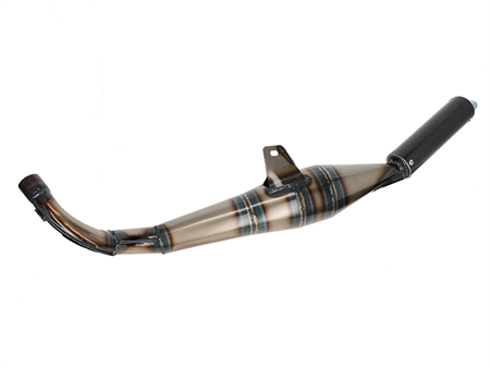 Pot Simonini Thunder carbone, raccord de pot 30mm, Piaggio Ciao / Bravo