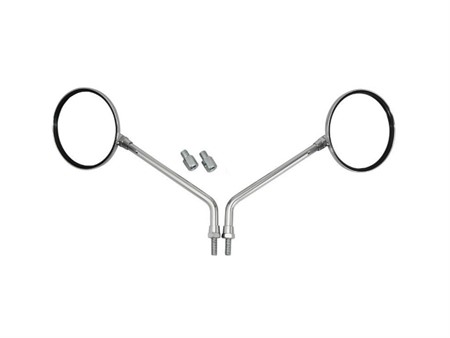 Paire de rétroviseur M8 droite Replay chrome rond 103mm, universel vélomoteurs, scooter, motos Paire de rétroviseur M8 droite Replay chrome rond 103mm, universel vélomoteurs, scooter, motos