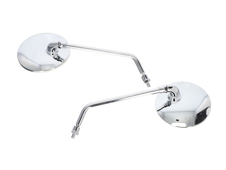 Paire de rétroviseur M8 droite Replay chrome rond 103mm, universel vélomoteurs, scooter, motos