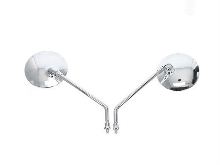 Paire de rétroviseur M8 droite Replay chrome rond 103mm, universel vélomoteurs, scooter, motos