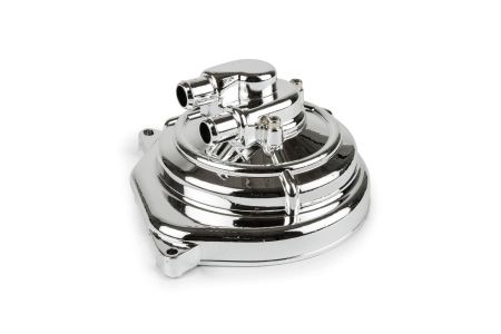 Pompe à eau alu chrome, scooter 50cc 2T LC/H2o Minarelli horiz. (Aerox, Nitro, SR, F12-F15 etc...)