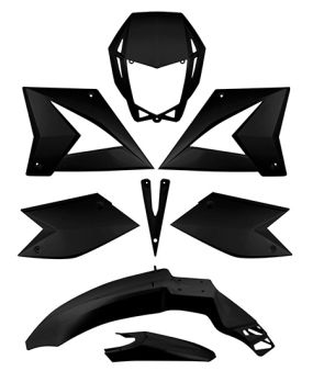 Kit carrossrie/plastique 8pcs, motoCPI SM/SMX 50 2008 -> noir Kit carrossrie/plastique 8pcs, motoCPI SM/SMX 50 2008 -> noir