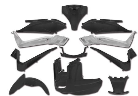 Kit habillage Yamaha X-Max 125cc 11 pcs. noir mat «2006-2009»