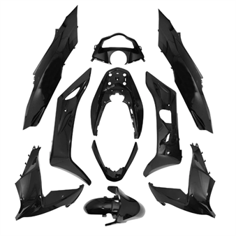 Kit carrosserie noir brillant (10pcs), Honda PCX 125, 2014-2017