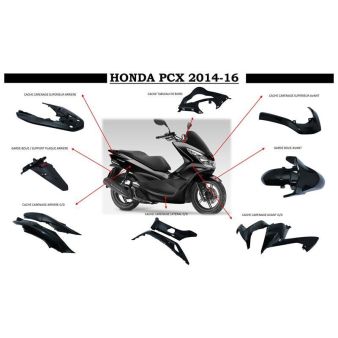 Verkleidungskit 10-Teilig schwarz, Honda PCX 125cc, 2014-2017