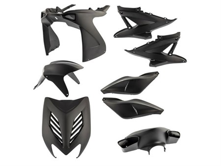 Kit carrosserie Replay NOIR 8 pièces MBK Nitro/Yamaha Aerox Kit carrosserie Replay NOIR 8 pièces MBK Nitro/Yamaha Aerox
