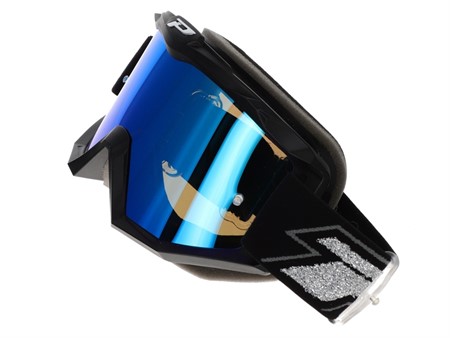 Masque cross lunetee ProGrip 3204 noir mat / visière bleue