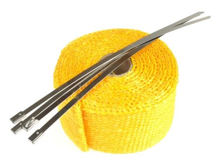 Bande isolante pour echappement jaune, rouleau 5m (largeur 50.8mm (2"))