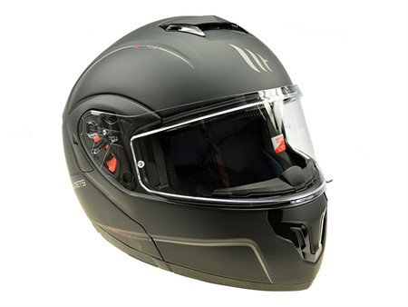 Helm MT ATOM SV (Klapphelm) schwarz matt Doppelvisier (Grösse S)