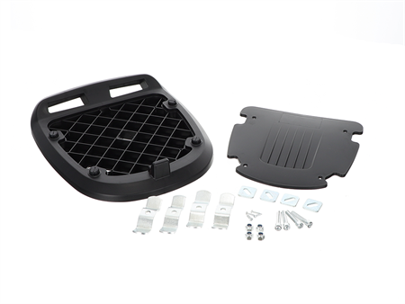Top case 32 litres noir/rouge, support inclus, universel vélomoteurs, scooter, motos