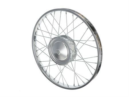 Roue arrière 17" jante à rayons chromée, vélomoteurs Piaggio Ciao, SI, Bravo, Boxer