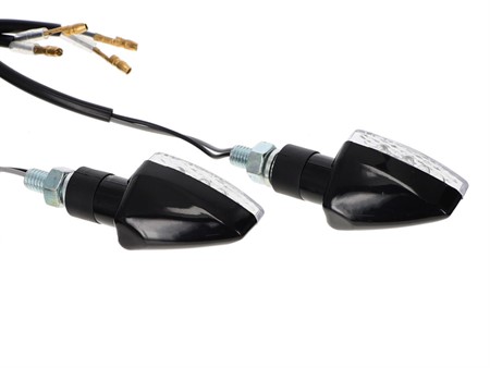 Blinkerset LED schwarz (M8) kurz E8 Prüfzeichen