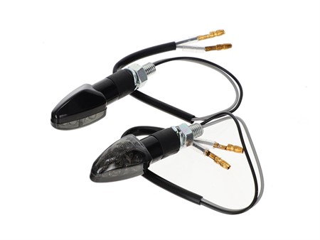 Paire de clignotants à Led's "mini" noir (M8), homologation E8 universel vélomoteurs, scooter, motos