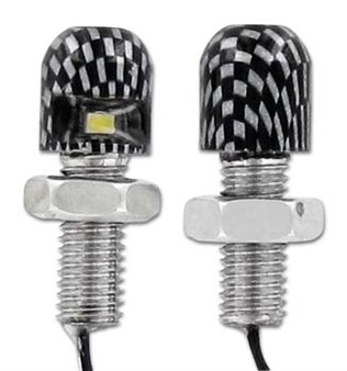 Paire de vis à LEDs pour plaque dimmatriculation ( 2 x M8 ), 90°