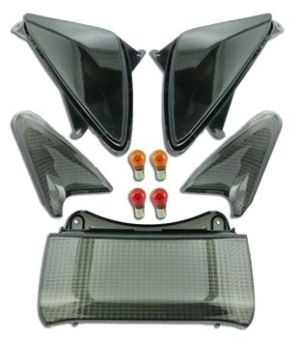 Kit cabochons/vitres de phare et feu arrière, Yamaha T-Max 500cc, fumé Kit cabochons/vitres de phare et feu arrière, Yamaha T-Max 500cc, fumé