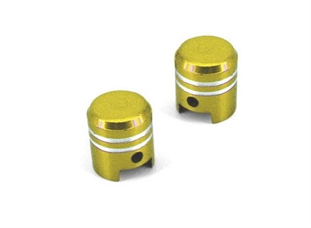 Bouchons de valve Piston, (la paire), or Bouchons de valve Piston, (la paire), or
