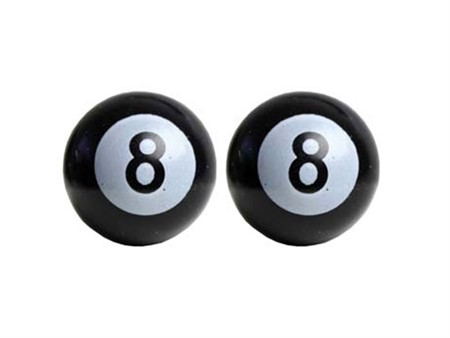 Bouchons de valve boule de billard "8" noir (2 pcs) Bouchons de valve boule de billard "8" noir (2 pcs)