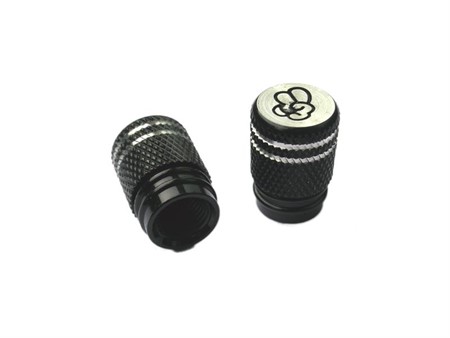 Bouchons de valve "Piston" éloxés noir (2pcs) Bouchons de valve "Piston" éloxés noir (2pcs)