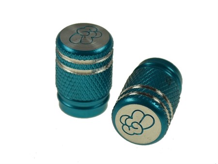 Bouchons de valves vicma bleus éloxés (la paire)