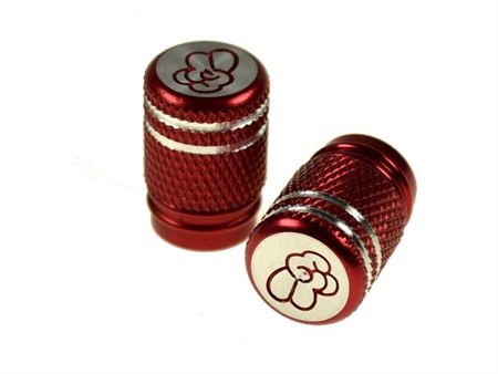 Bouchon de valves piston alu rouge