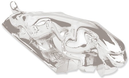 Figurine de garde boue Jaguar en plastique chromé