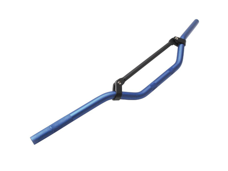 Guidon cross aluminium avec barre de renfort, bleu anodisé, 81cm