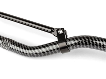 Guidon cross aluminium avec barre de renfort, look carbone 81cm