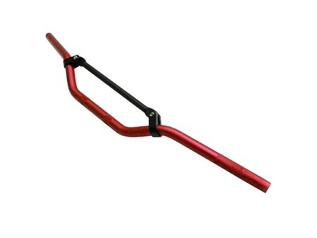 Guidon cross aluminium avec barre de renfort, rouge eloxè, 81cm