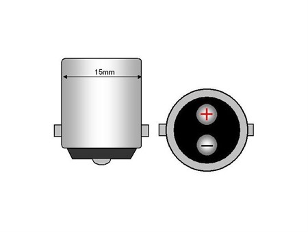 Ampoule BA15d 6V 15/15W, à clipper avec 2 contactes