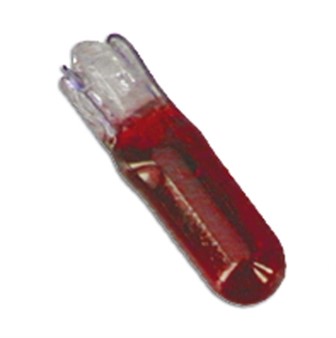 Glühbirne Sockel T5 W2x4,6d, 12V 1,2W - Rot
