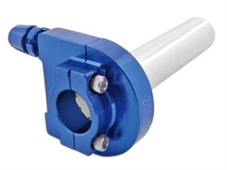 Poignée de gaz tirage court alu, blau anodisé Poignée de gaz tirage court alu, blau anodisé