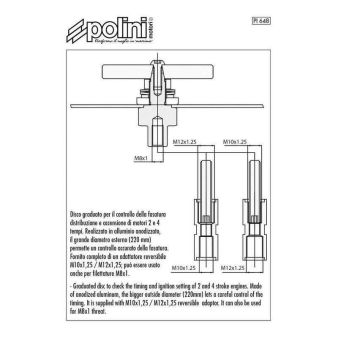 Gradscheibe Polini, schwarz eloxiert, inkl. Montagematerial