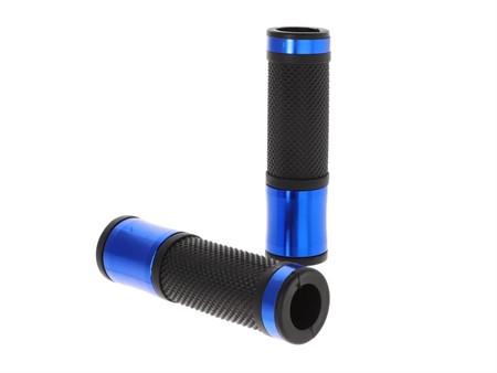 Poignées de guidon « CNC » bleu/noir - universelles