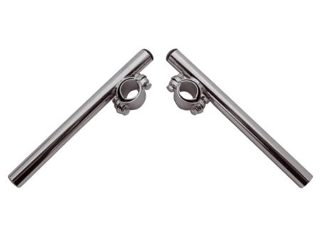 Paire de guidon bracelet acier chromé, universels fourche 32-35mm