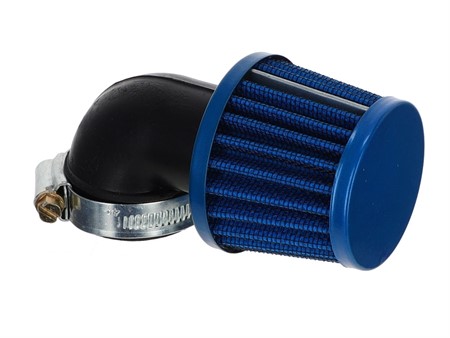 Luftfilter Tuning, 90° gewinkelt, Anschluss Ø=28/35mm «blau» Luftfilter Tuning, 90° gewinkelt, Anschluss Ø=28/35mm «blau»