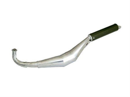 Auspuff Simonini chrom mit Carbon-Look Dämpfer, Puch Auspuff Simonini chrom mit Carbon-Look Dämpfer, Puch