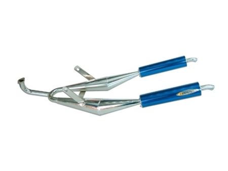 Auspuff Tecnigas Sp Racing Double chrom poliert/blau Puch Auspuff Tecnigas Sp Racing Double chrom poliert/blau Puch
