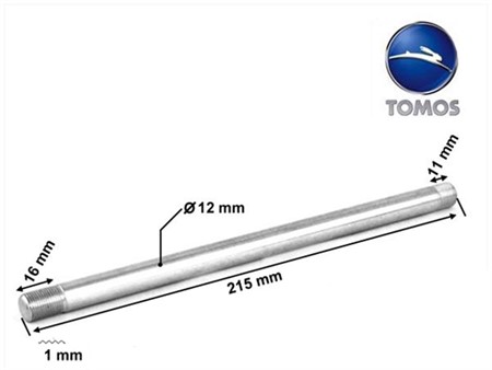 Vorderachse Ø 12mm, L:215mm Tomos