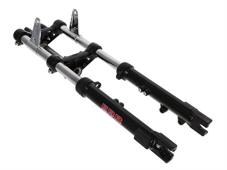 Fourche noir EBR té alu "hydraulique" 675mm avec support pour freins à disque, vélomoteurs Puch Maxi Fourche noir EBR té alu "hydraulique" 675mm avec support pour freins à disque, vélomoteurs Puch Maxi