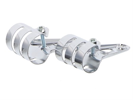 Supports pattes de phare avant chromés Ø40mm, type fourche EBR, universel vélomoteurs