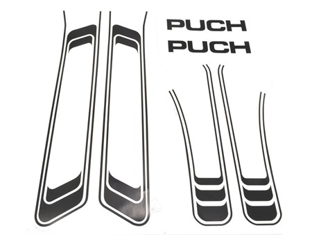 Aufkleber Puch links + rechts schwarz Aufkleber Puch links + rechts schwarz