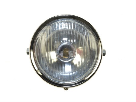 Phare rond chromé Ø 140mm avec interrupteur, universel vélomoteurs