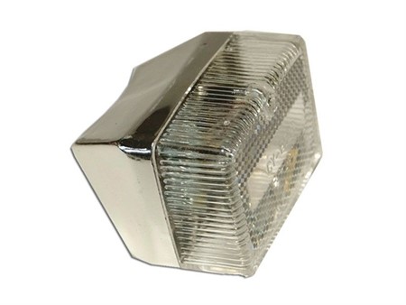 Phare arrière Puch/Sachs/MBK/PEUGEOT, chromé, vitre transparente Phare arrière Puch/Sachs/MBK/PEUGEOT, chromé, vitre transparente