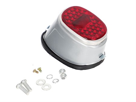 Rücklicht silber Puch/Zündapp/universal alu